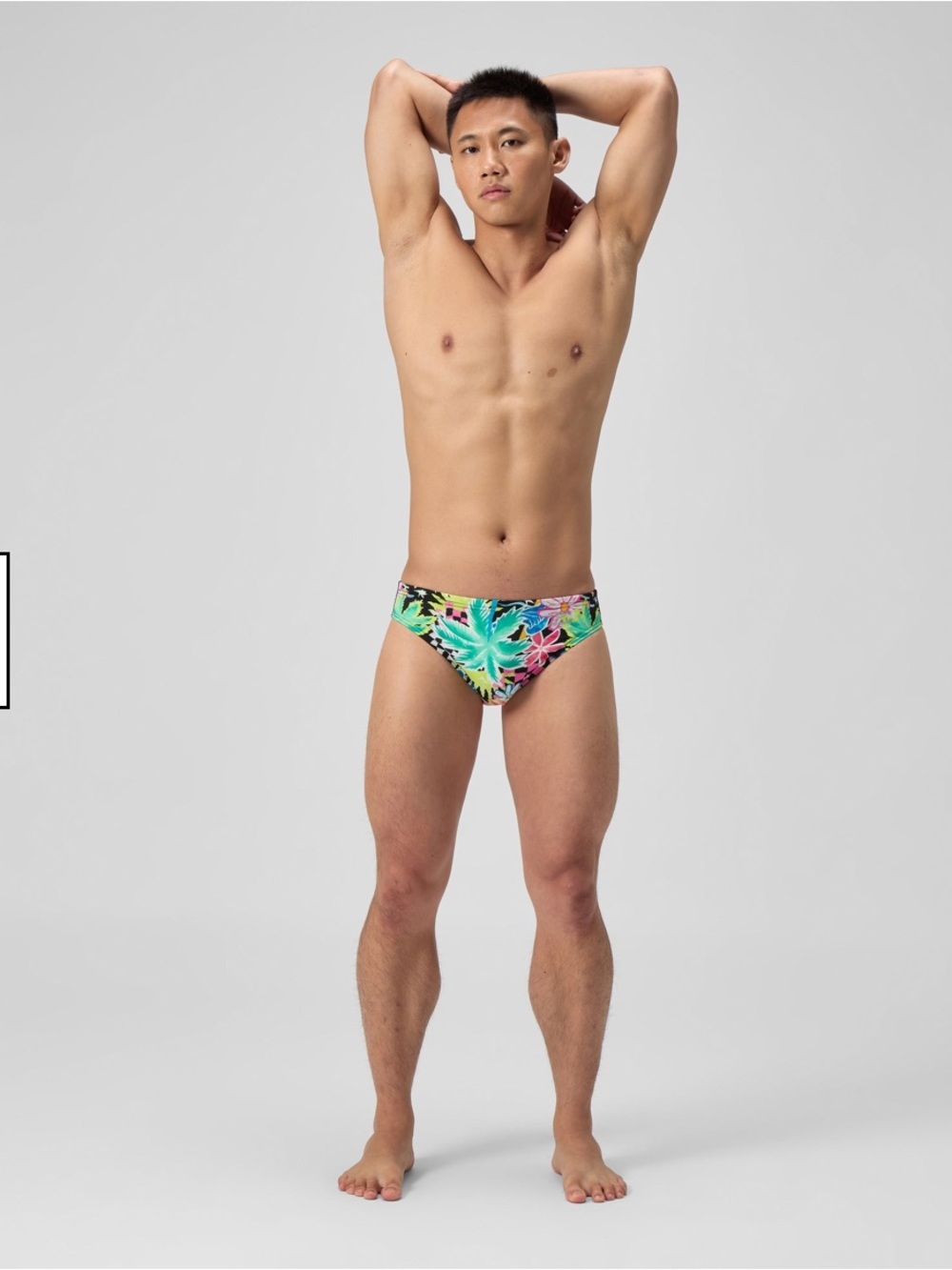 NWT SPEEDO Club Training Printed Brief in Tropicana Anthracite